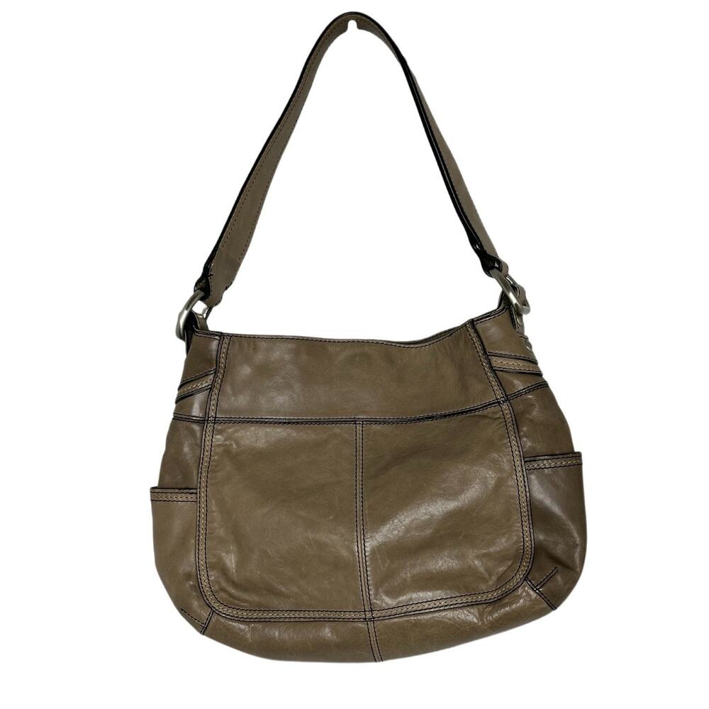 FOSSIL Classic Tan Genuine Leather Shoulder Saddlebag Handbag
